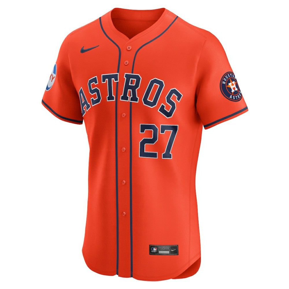 Jose Altuve Houston Astros Nike Alternate Elite Sponsor Patch Player Jersey - Orange Jerseys