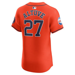 Jose Altuve Houston Astros Nike Alternate Elite Sponsor Patch Player Jersey - Orange Jerseys