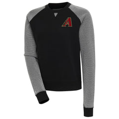 Arizona Diamondbacks Antigua Women's Flier Bunker Tri-Blend Pullover Sweatshirt - Black/White Pullover