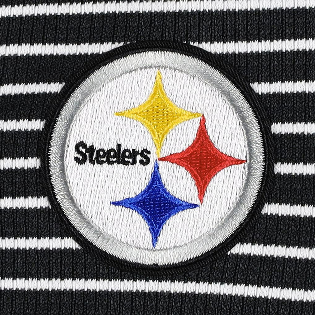 Pittsburgh Steelers Antigua Women's Maverick Waffle Henley Long Sleeve T-Shirt - Black T-shirts