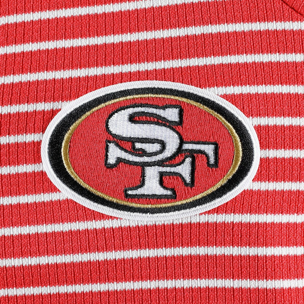 San Francisco 49ers Antigua Women's Maverick Waffle Henley Long Sleeve T-Shirt - Scarlet T-shirts