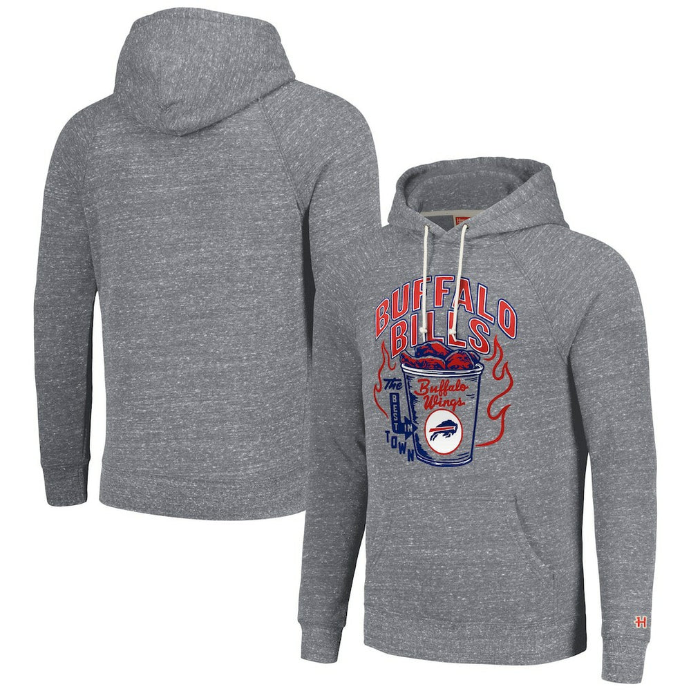 Buffalo Bills Homage Unisex NFL x Guy Fieri’s Flavortown Tri-Blend Pullover Hoodie - Gray Hoodies
