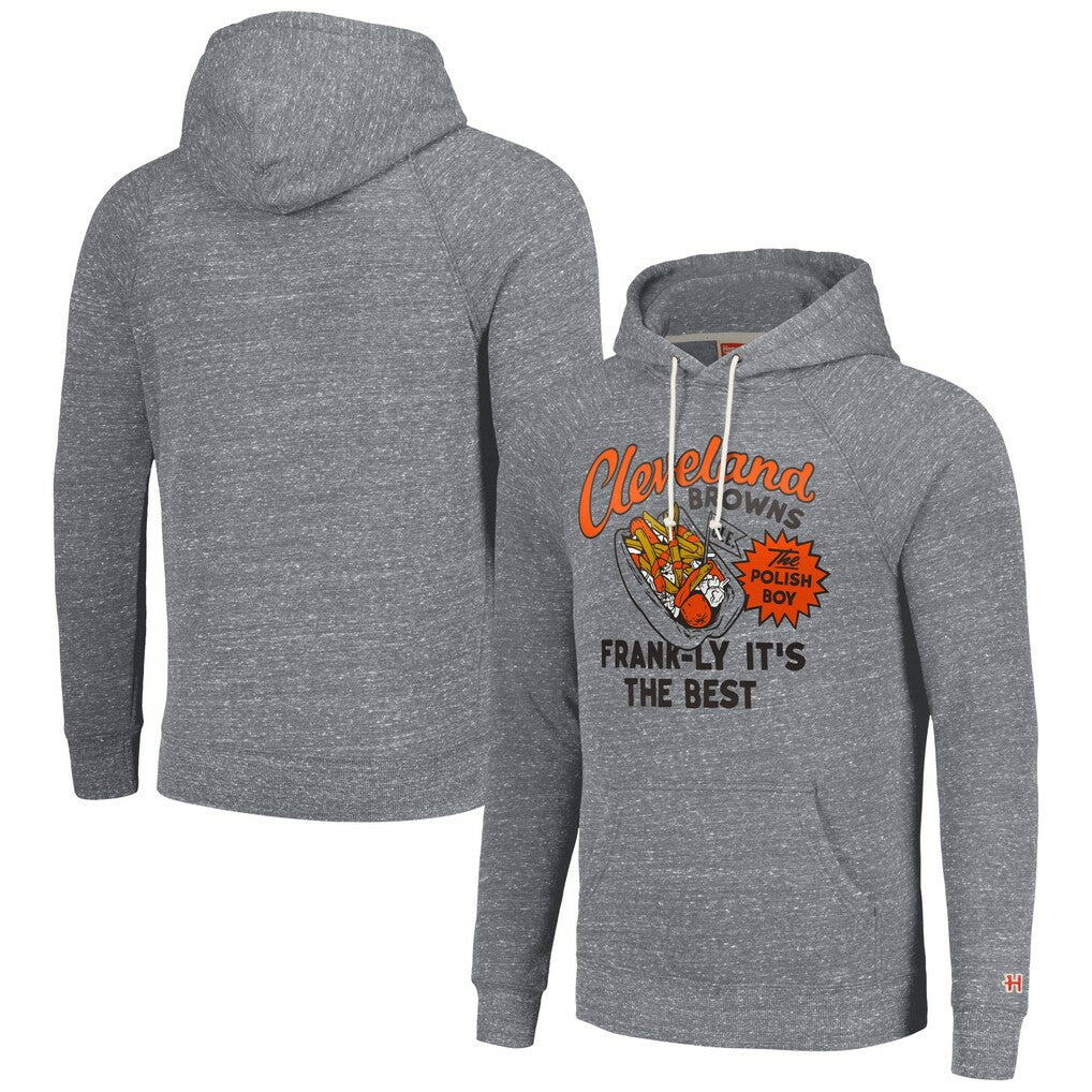 Cleveland Browns Homage Unisex NFL x Guy Fieri’s Flavortown Tri-Blend Pullover Hoodie - Gray Hoodies