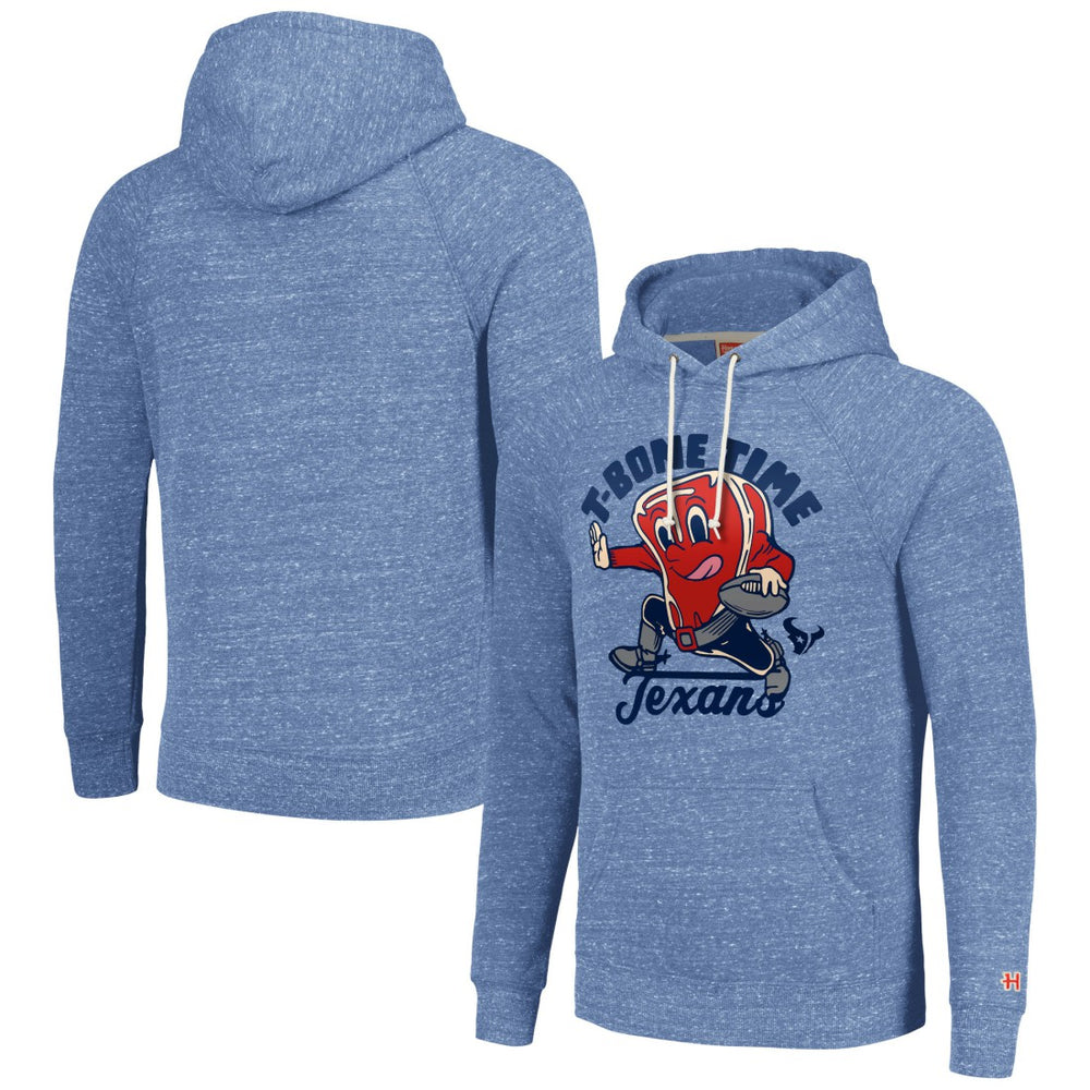 Houston Texans Homage Unisex NFL x Guy Fieri’s Flavortown Tri-Blend Pullover Hoodie - Light Blue Hoodies