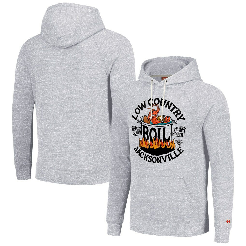 Jacksonville Jaguars Homage Unisex NFL x Guy Fieri’s Flavortown Tri-Blend Pullover Hoodie - Ash Hoodies
