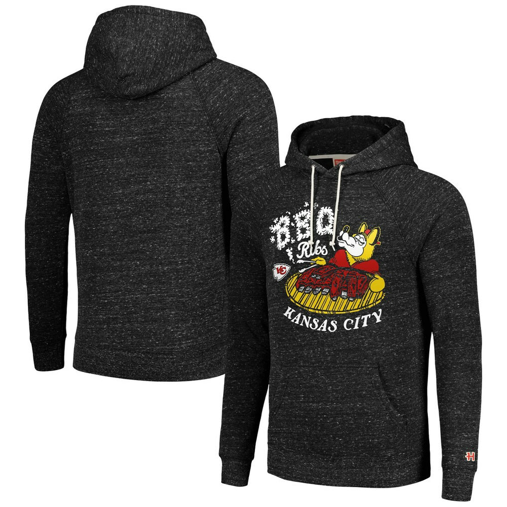 Kansas City Chiefs Homage Unisex NFL x Guy Fieri’s Flavortown Tri-Blend Pullover Hoodie - Charcoal Hoodies