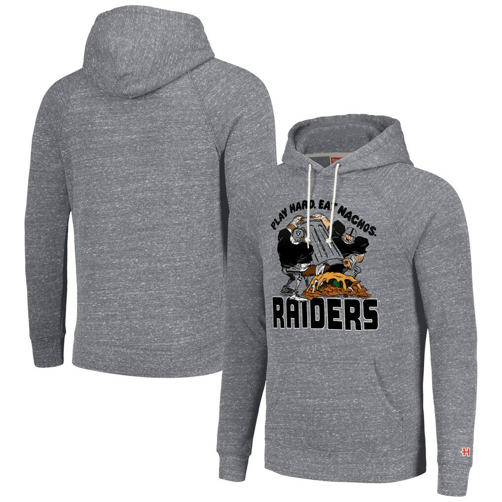 Las Vegas Raiders Homage Unisex NFL x Guy Fieri’s Flavortown Tri-Blend Pullover Hoodie - Gray Hoodies