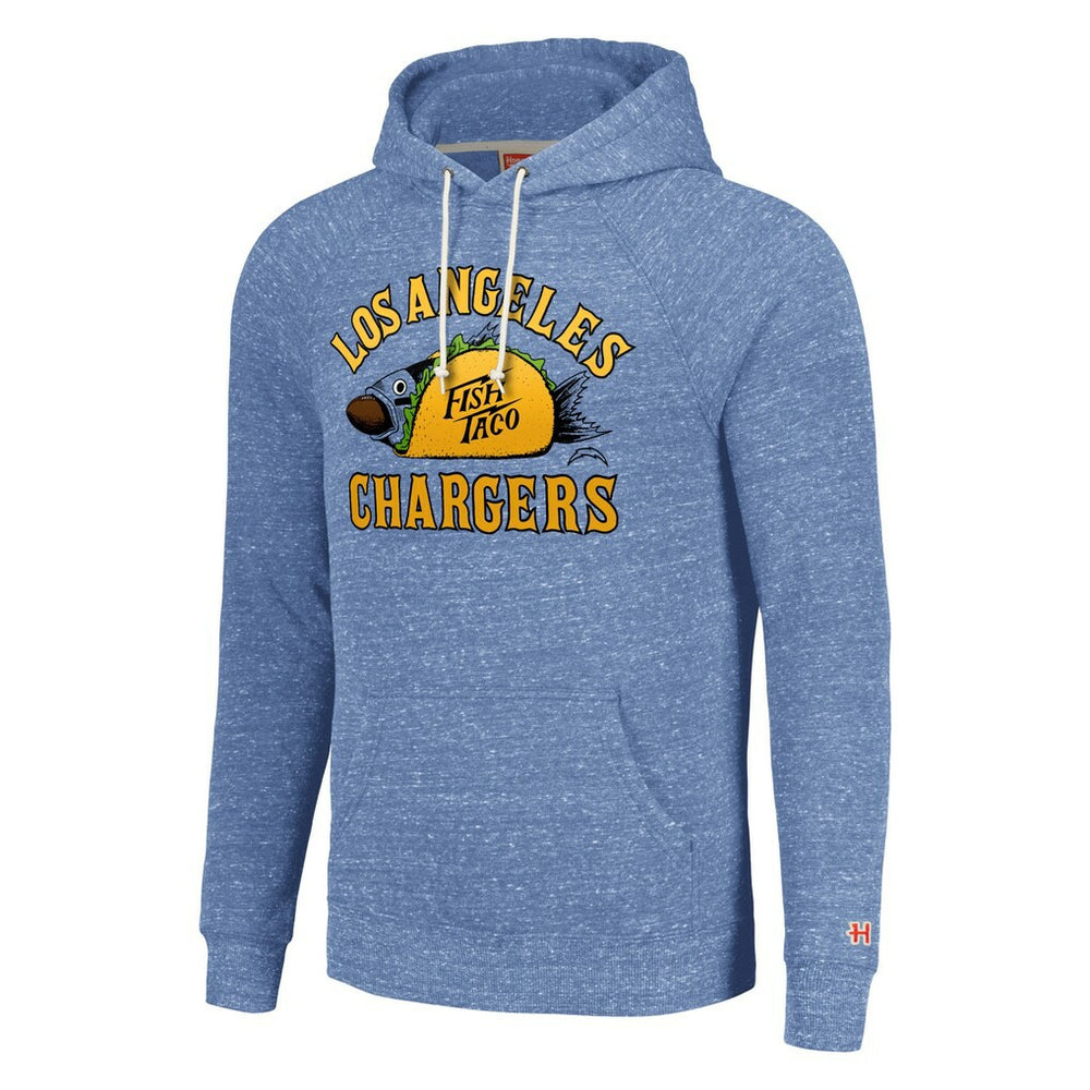 Los Angeles Chargers Homage Unisex NFL x Guy Fieri’s Flavortown Tri-Blend Pullover Hoodie - Light Blue Hoodies