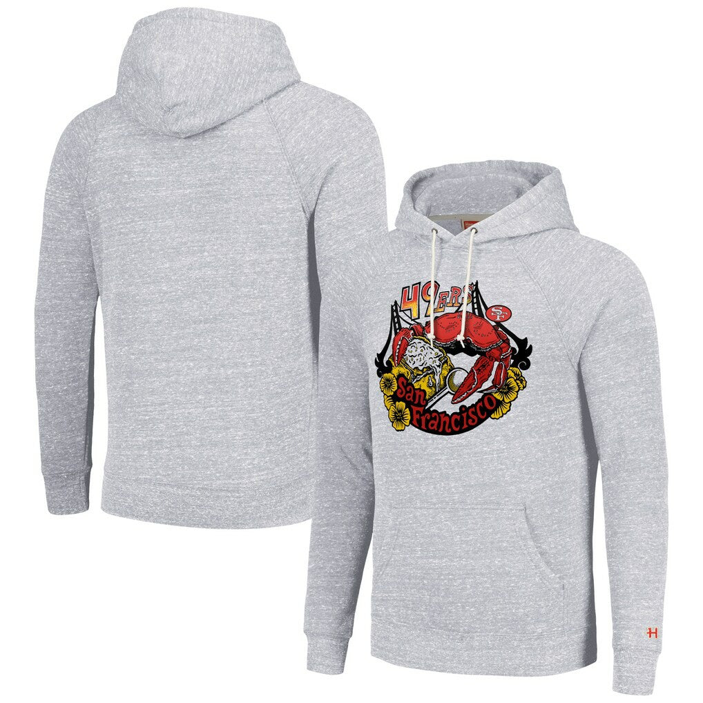 San Francisco 49ers Homage Unisex NFL x Guy Fieri’s Flavortown Tri-Blend Pullover Hoodie - Ash Hoodies