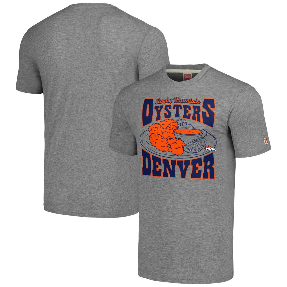 Denver Broncos Homage Unisex NFL x Guy Fieri’s Flavortown Tri-Blend T-Shirt - Gray T-shirts