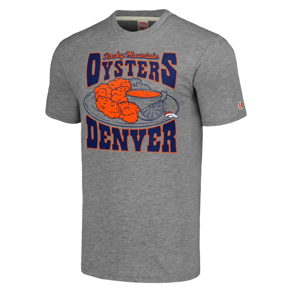 Denver Broncos Homage Unisex NFL x Guy Fieri’s Flavortown Tri-Blend T-Shirt - Gray T-shirts