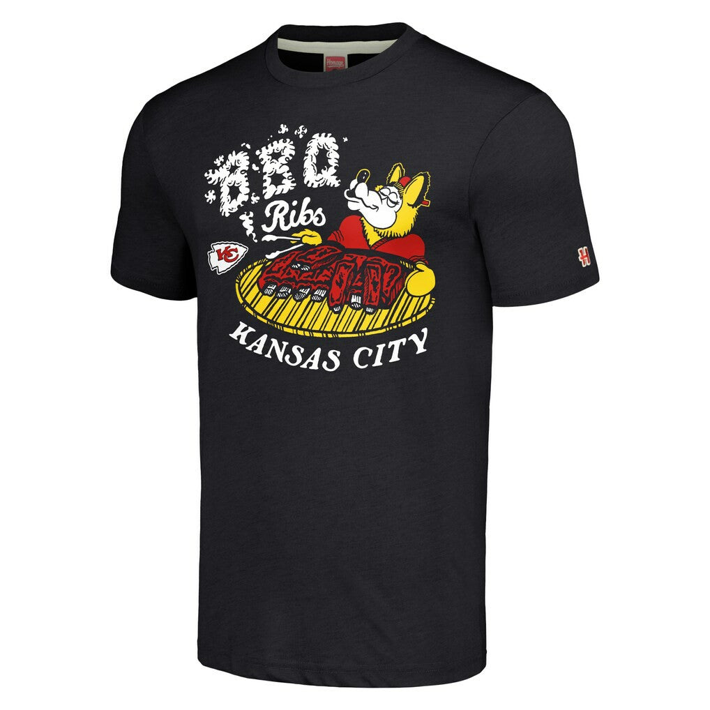 Kansas City Chiefs Homage Unisex NFL x Guy Fieri’s Flavortown Tri-Blend T-Shirt - Charcoal T-shirts