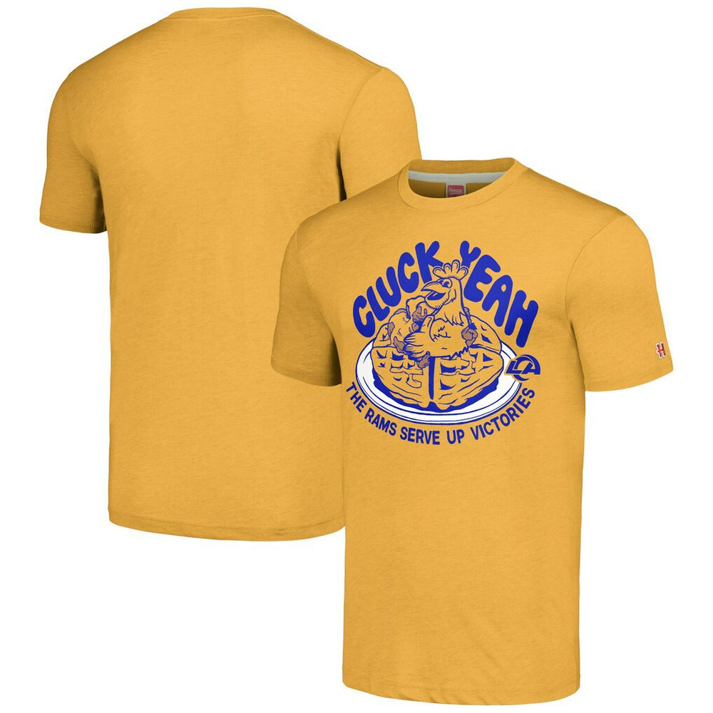 Los Angeles Rams Homage Unisex NFL x Guy Fieri’s Flavortown Tri-Blend T-Shirt - Gold T-shirts