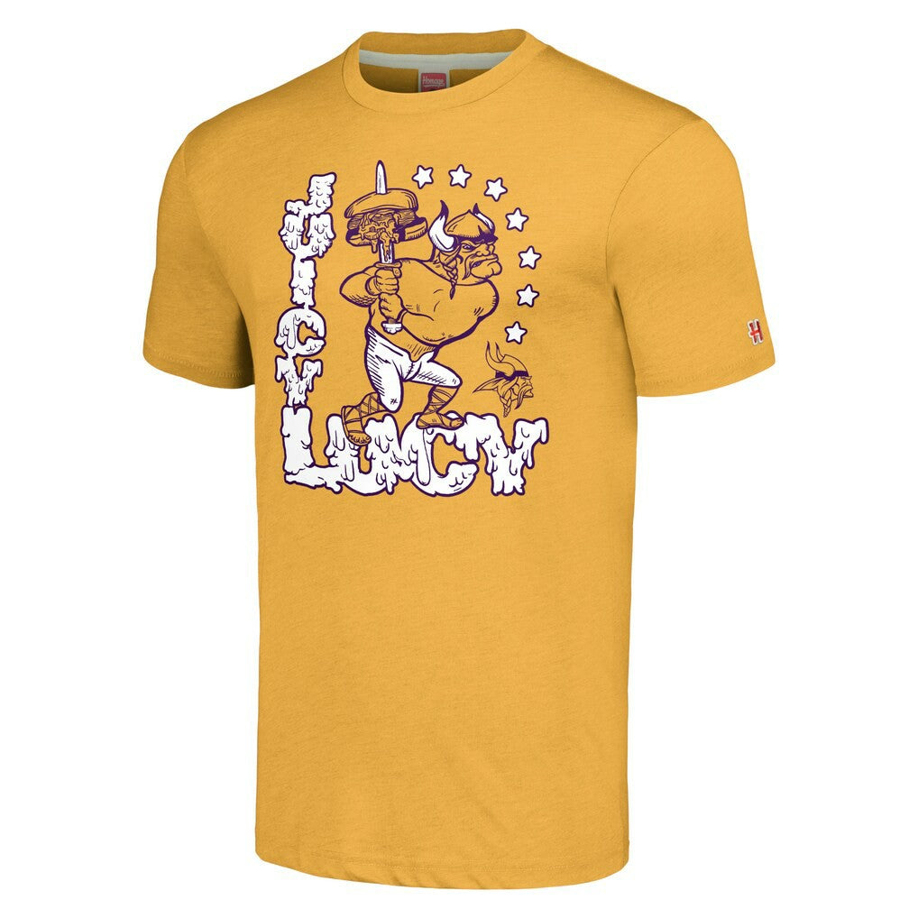 Minnesota Vikings Homage Unisex NFL x Guy Fieri’s Flavortown Tri-Blend T-Shirt - Gold T-shirts