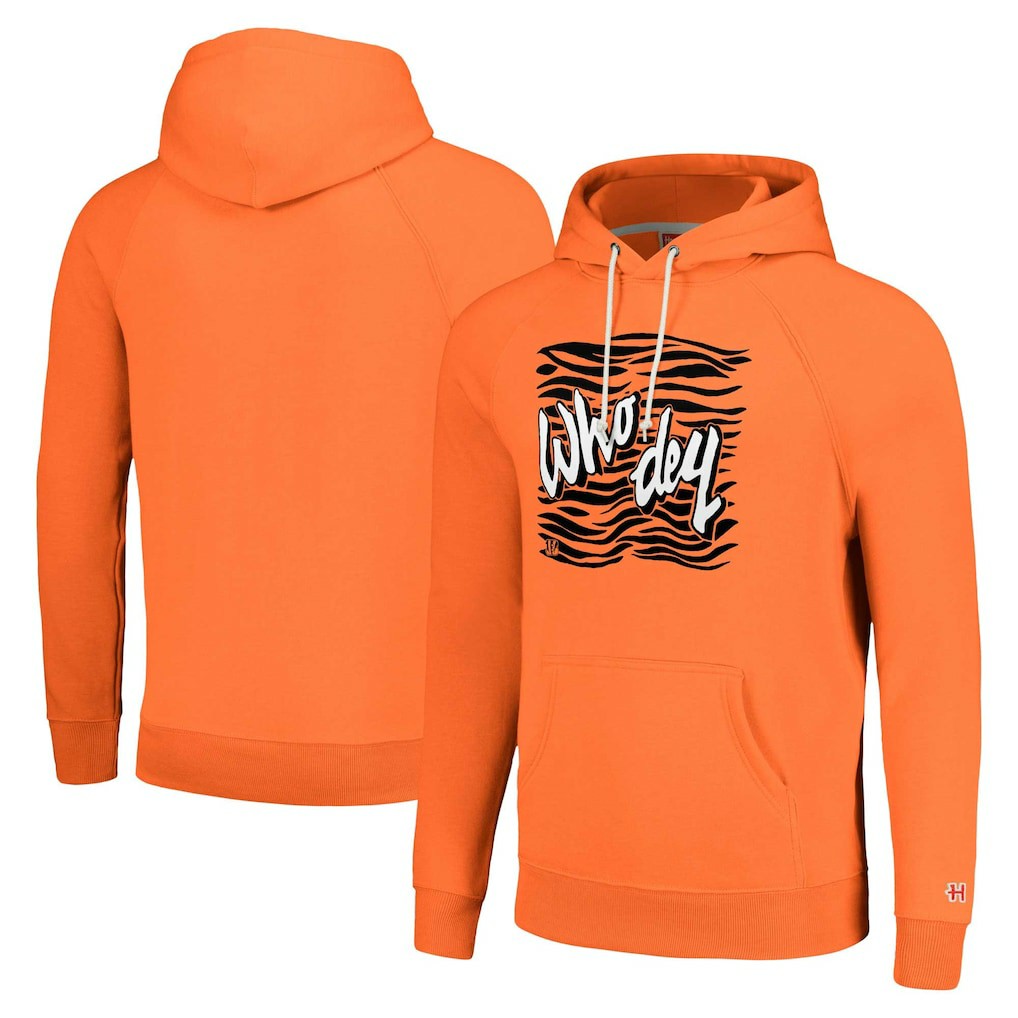 Cincinnati Bengals Homage Unisex Hyperlocal Raglan Pullover Hoodie - Orange Hoodies