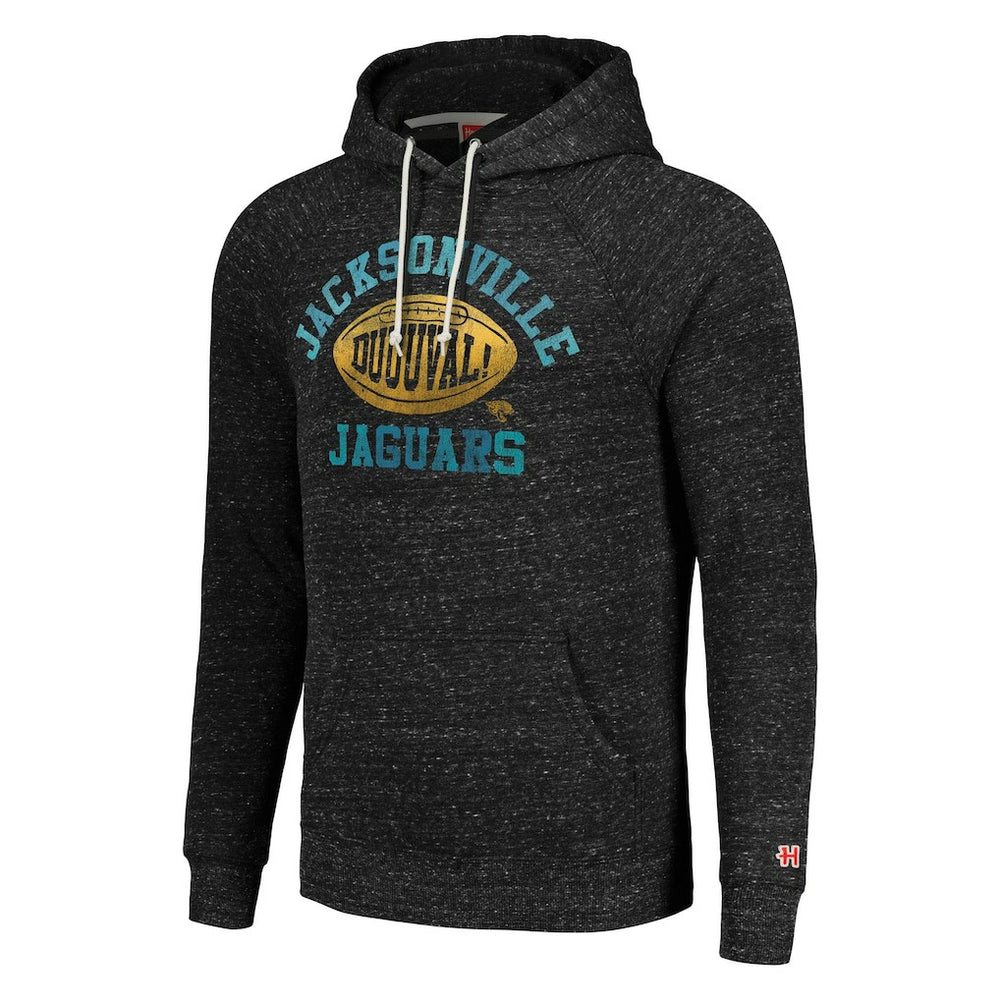 Jacksonville Jaguars Homage Unisex Hyperlocal Raglan Pullover Hoodie - Heather Charcoal Hoodies