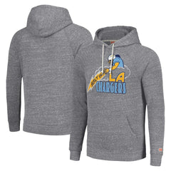 Los Angeles Chargers Homage Unisex Hyperlocal Raglan Pullover Hoodie - Gray Hoodies