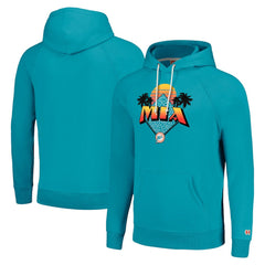 Miami Dolphins Homage Unisex Hyperlocal Raglan Pullover Hoodie - Aqua Hoodies