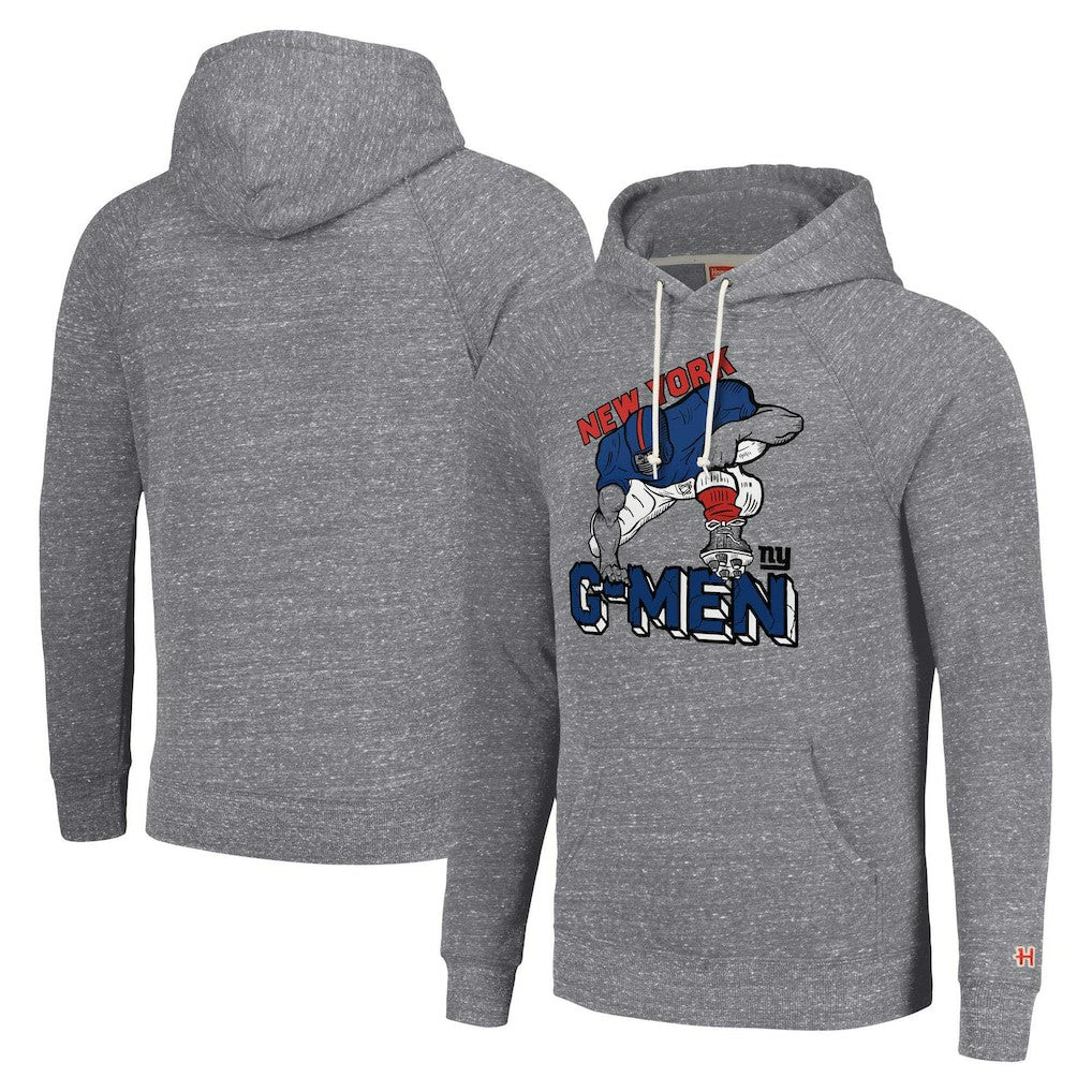 New York Giants Homage Unisex Hyperlocal Raglan Pullover Hoodie - Gray Hoodies