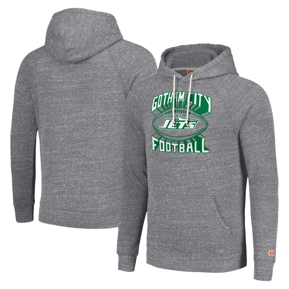 New York Jets Homage Unisex Hyperlocal Raglan Pullover Hoodie - Gray Hoodies