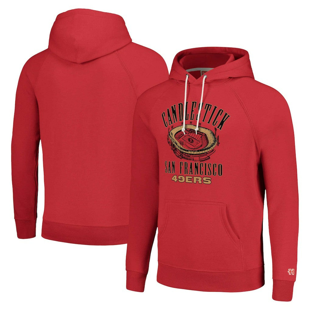 San Francisco 49ers Homage Unisex Hyperlocal Raglan Pullover Hoodie - Scarlet Hoodies