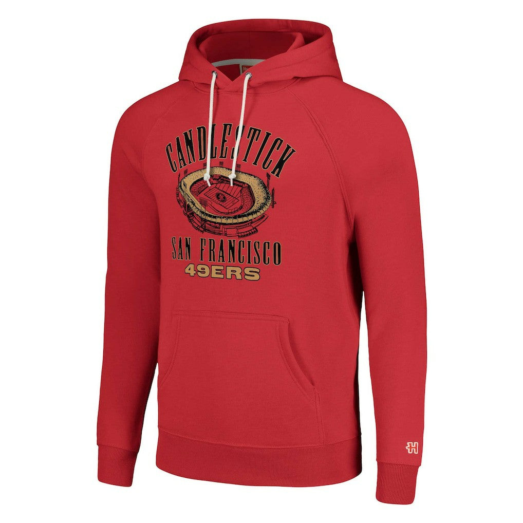 San Francisco 49ers Homage Unisex Hyperlocal Raglan Pullover Hoodie - Scarlet Hoodies