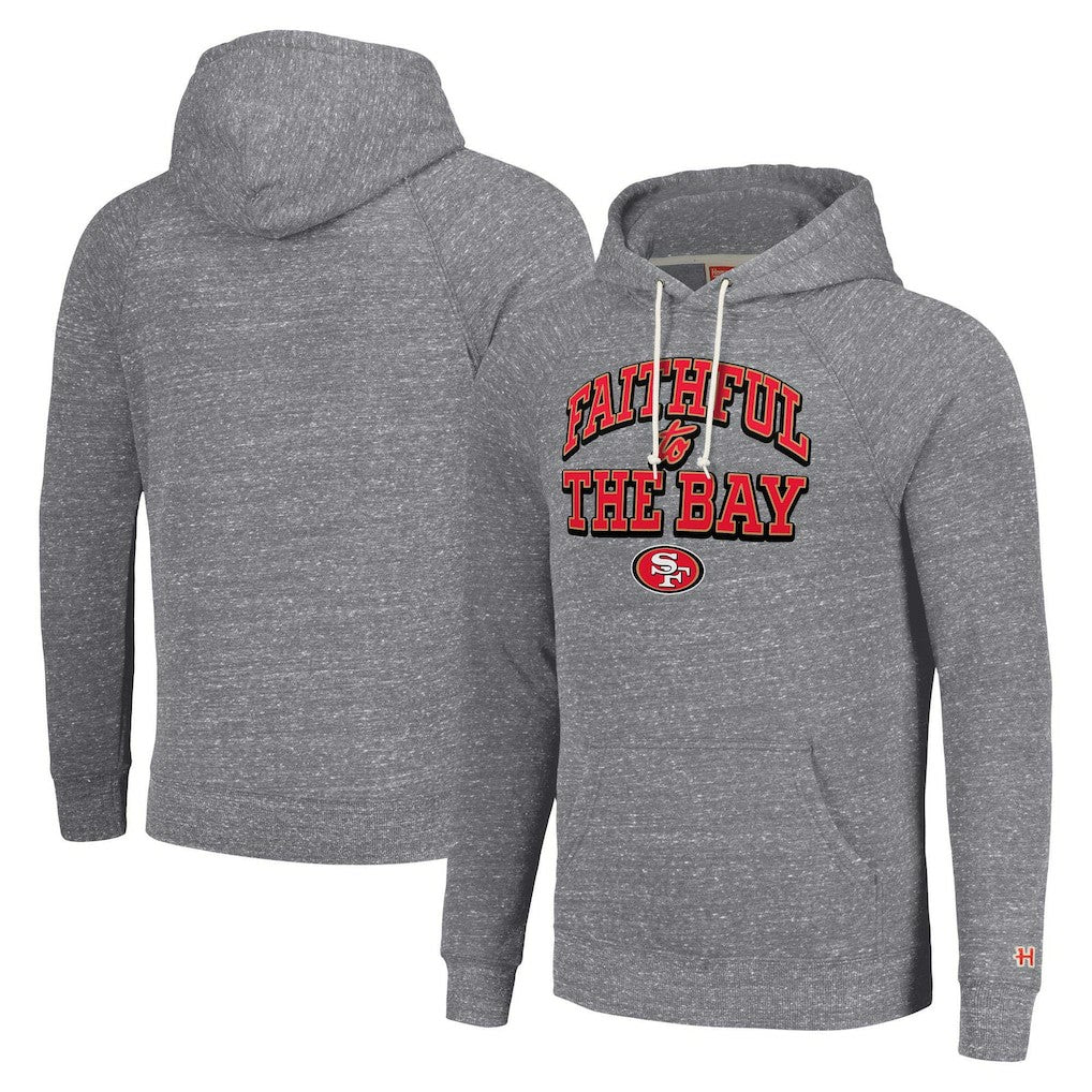 San Francisco 49ers Homage Unisex Hyperlocal Raglan Pullover Hoodie - Gray Hoodies