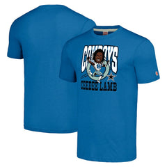 CeeDee Lamb Dallas Cowboys Homage Unisex Caricature Player Tri-Blend T-Shirt - Royal T-shirts
