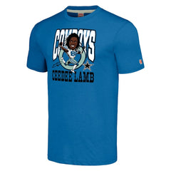 CeeDee Lamb Dallas Cowboys Homage Unisex Caricature Player Tri-Blend T-Shirt - Royal T-shirts