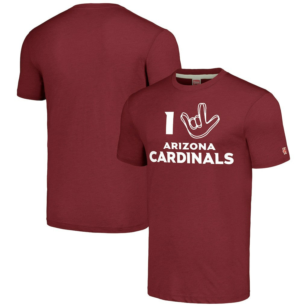 Arizona Cardinals Homage Unisex The NFL ASL Collection by Love Sign Tri-Blend T-Shirt - Cardinal T-shirts
