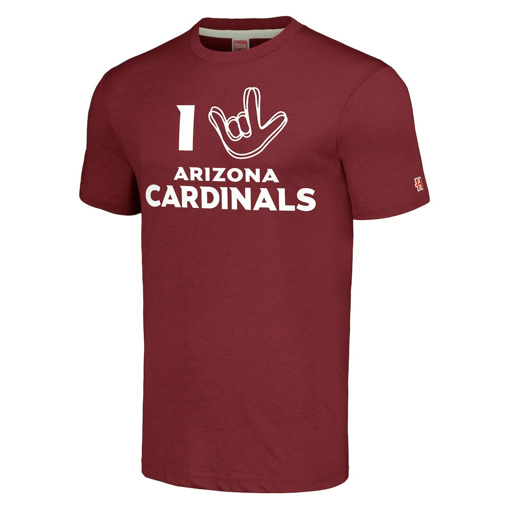 Arizona Cardinals Homage Unisex The NFL ASL Collection by Love Sign Tri-Blend T-Shirt - Cardinal T-shirts