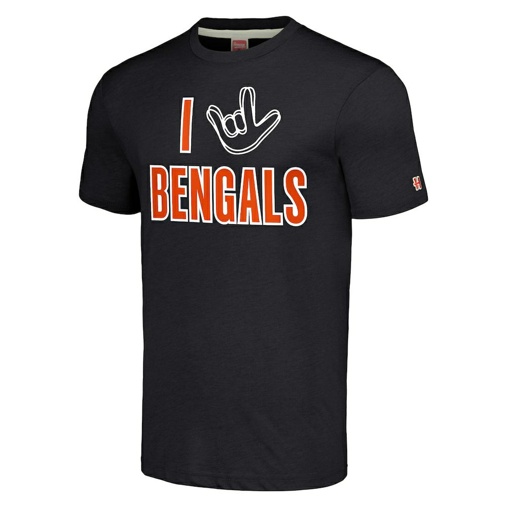 Cincinnati Bengals Homage Unisex The NFL ASL Collection by Love Sign Tri-Blend T-Shirt - Charcoal T-shirts