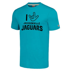 Jacksonville Jaguars Homage Unisex The NFL ASL Collection by Love Sign Tri-Blend T-Shirt - Teal T-shirts