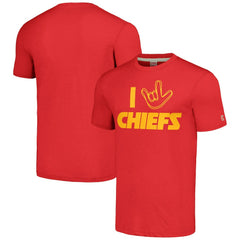 Kansas City Chiefs Homage Unisex The NFL ASL Collection by Love Sign Tri-Blend T-Shirt - Red T-shirts