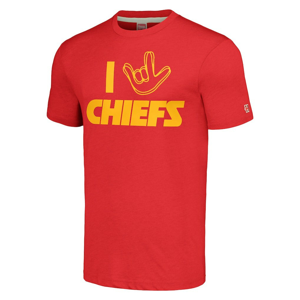 Kansas City Chiefs Homage Unisex The NFL ASL Collection by Love Sign Tri-Blend T-Shirt - Red T-shirts