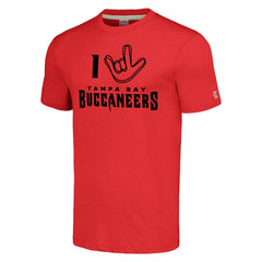 Tampa Bay Buccaneers Homage Unisex The NFL ASL Collection by Love Sign Tri-Blend T-Shirt - Red T-shirts