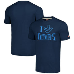 Tennessee Titans Homage Unisex The NFL ASL Collection by Love Sign Tri-Blend T-Shirt - Navy T-shirts
