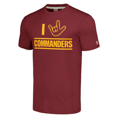 Washington Commanders Homage Unisex The NFL ASL Collection by Love Sign Tri-Blend T-Shirt - Burgundy T-shirts