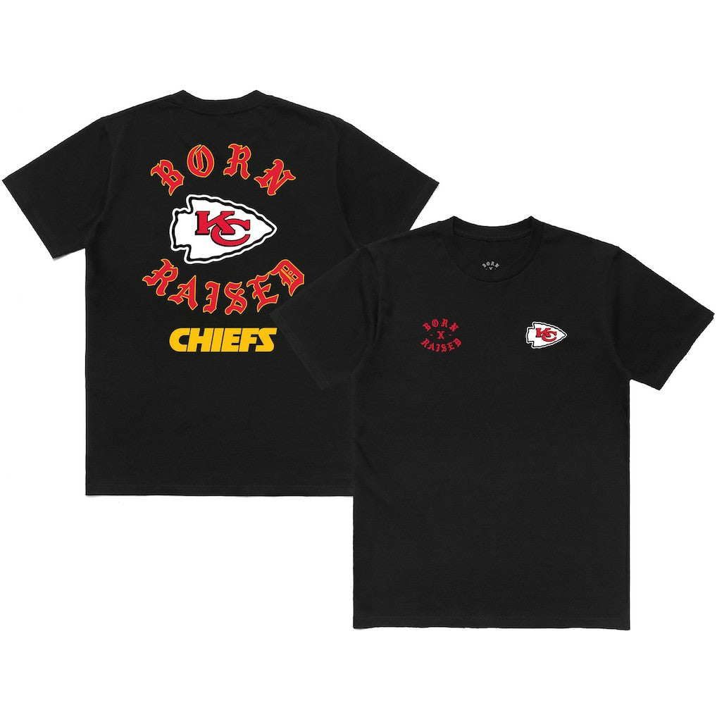 Kansas City Chiefs Born x Raised Unisex T-Shirt - Black T-shirts