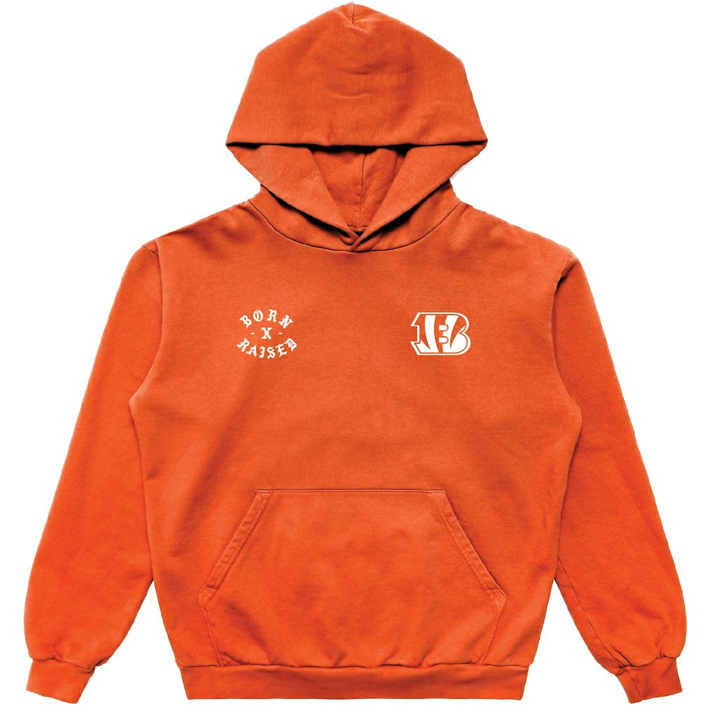 Cincinnati Bengals Born x Raised Unisex Pullover Hoodie - Orange Hoodies