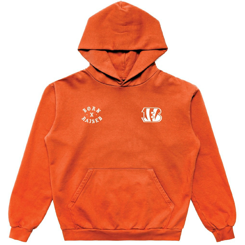 Cincinnati Bengals Born x Raised Unisex Pullover Hoodie - Orange Hoodies
