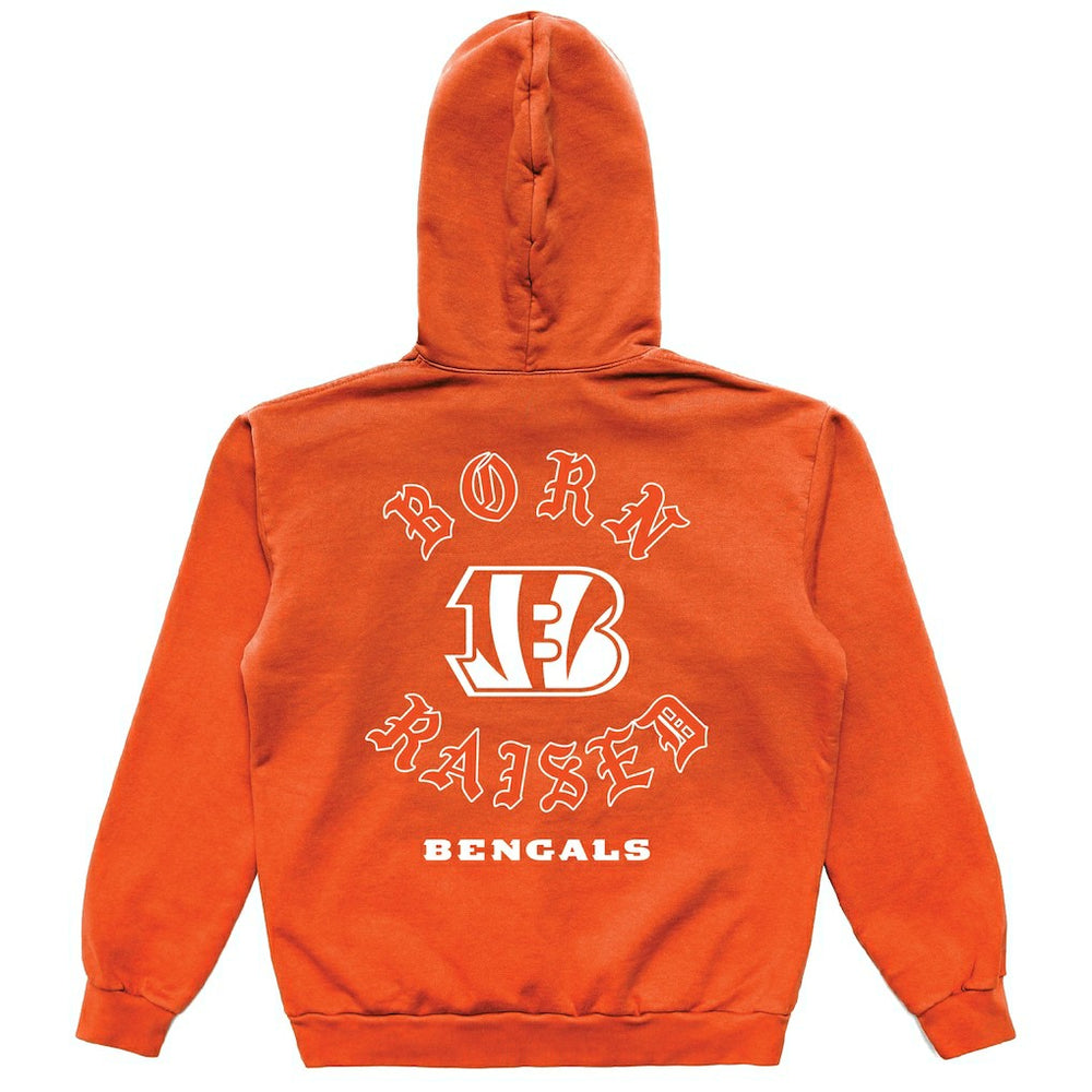 Cincinnati Bengals Born x Raised Unisex Pullover Hoodie - Orange Hoodies