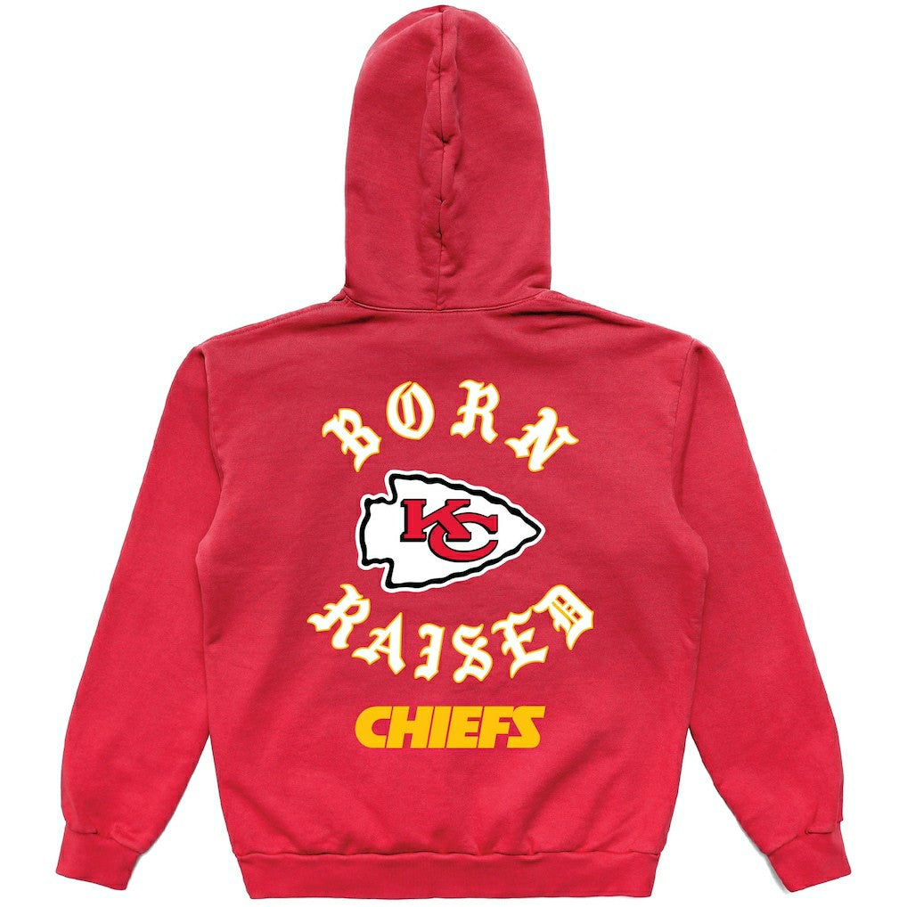Kansas City Chiefs Born x Raised Unisex Pullover Hoodie - Red Hoodies