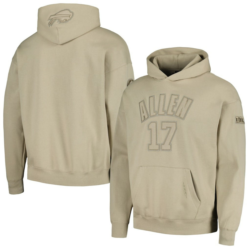 Josh Allen Buffalo Bills Pro Standard Player Name & Number Pullover Hoodie - Tan Hoodies