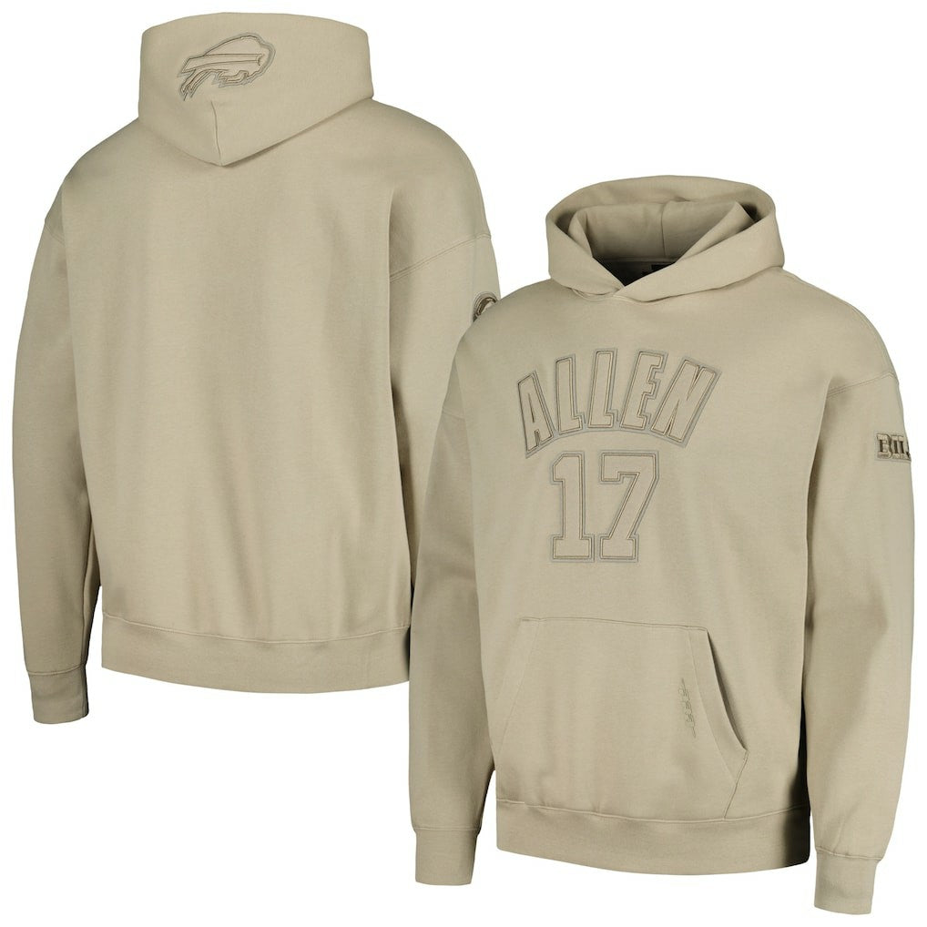 Josh Allen Buffalo Bills Pro Standard Player Name & Number Pullover Hoodie - Tan Hoodies