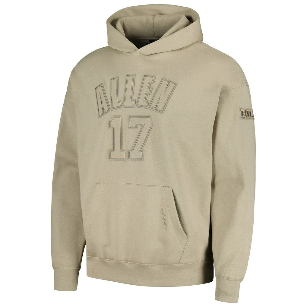 Josh Allen Buffalo Bills Pro Standard Player Name & Number Pullover Hoodie - Tan Hoodies