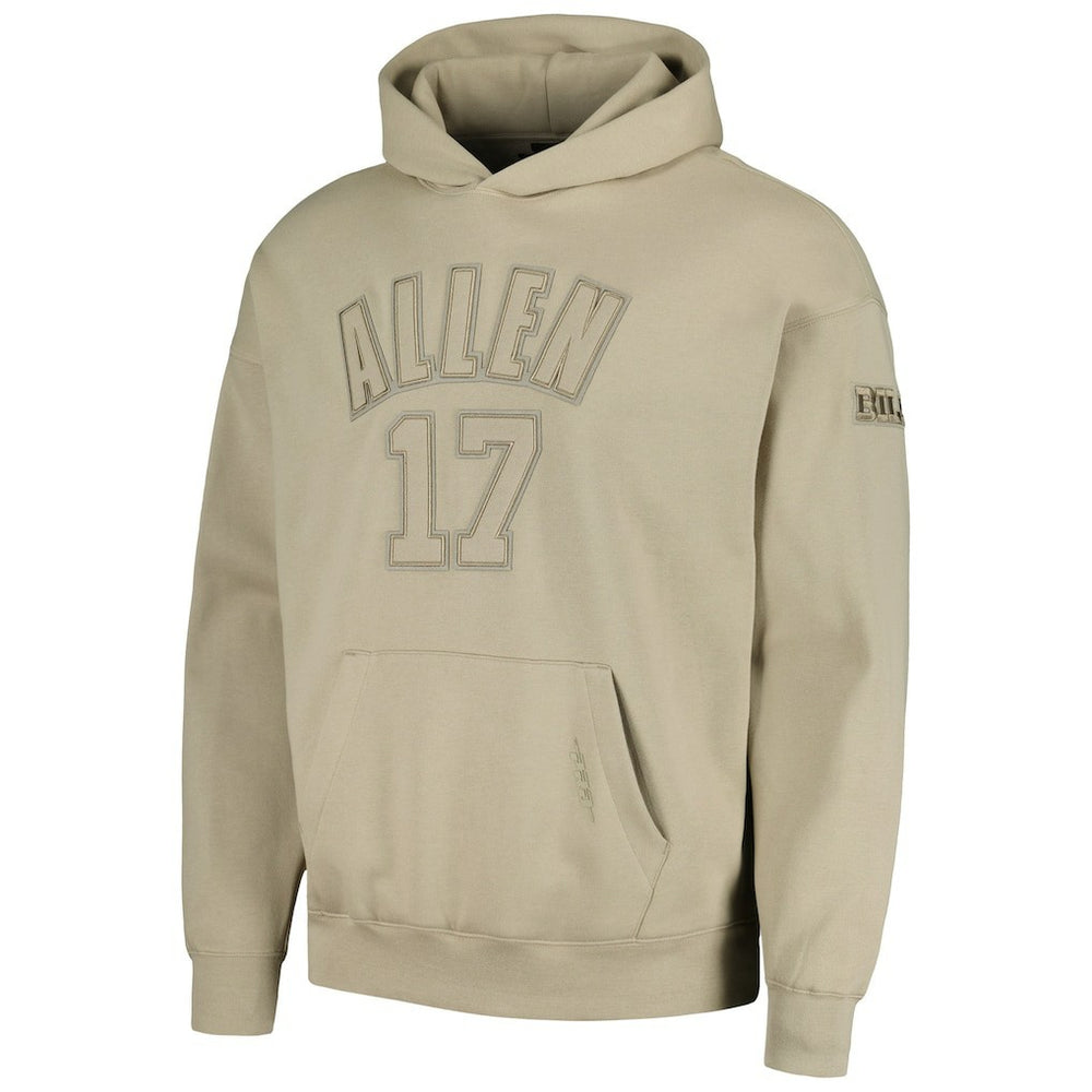 Josh Allen Buffalo Bills Pro Standard Player Name & Number Pullover Hoodie - Tan Hoodies