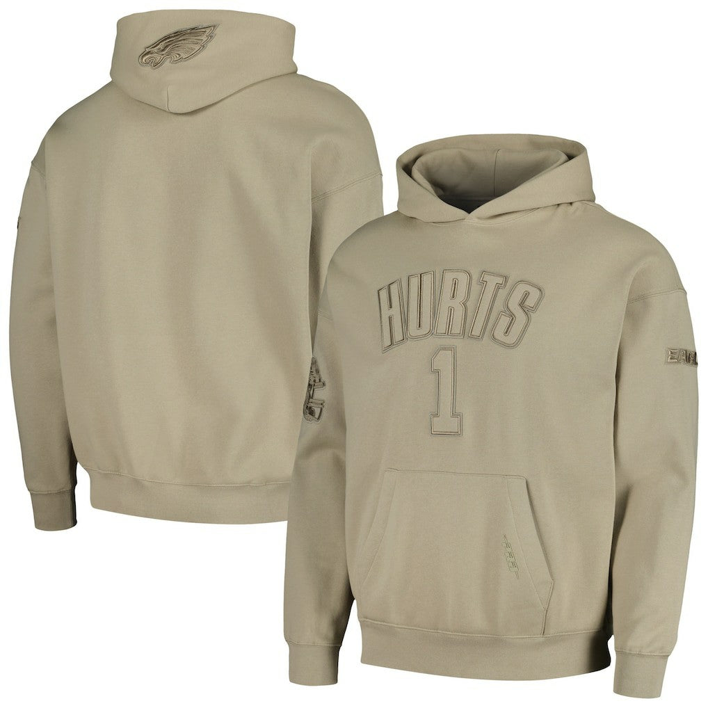 Jalen Hurts Philadelphia Eagles Pro Standard Player Name & Number Pullover Hoodie - Tan Hoodies
