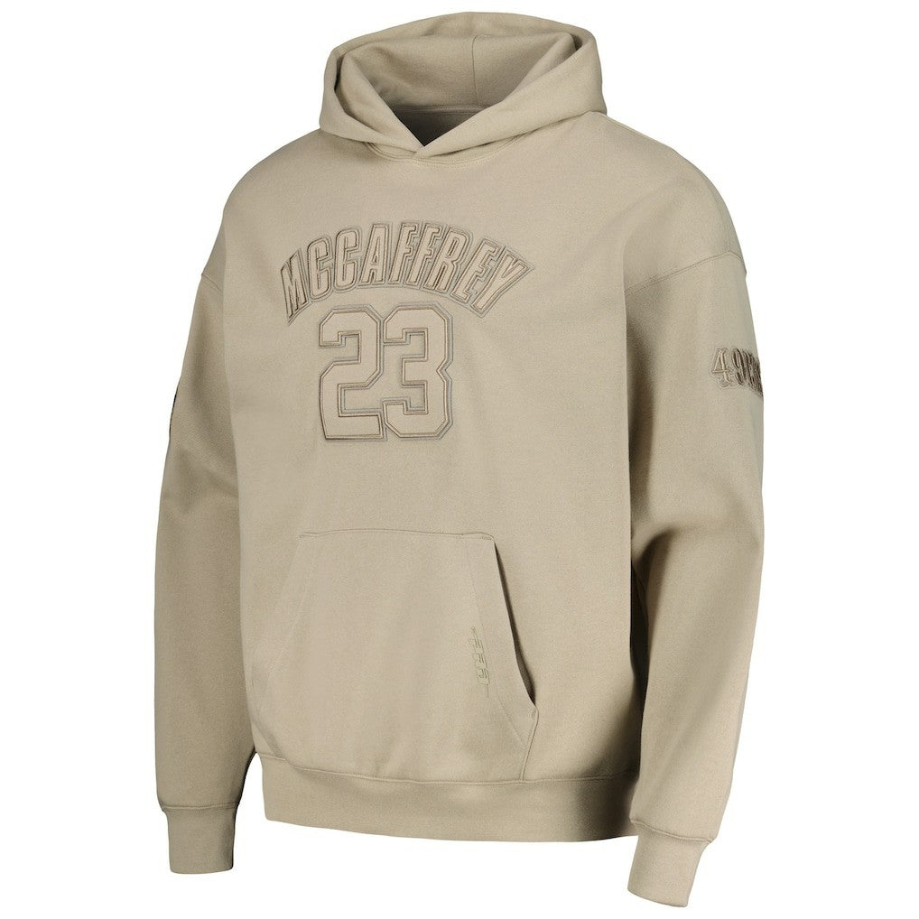 Christian McCaffrey San Francisco 49ers Pro Standard Player Name & Number Pullover Hoodie - Tan Hoodies