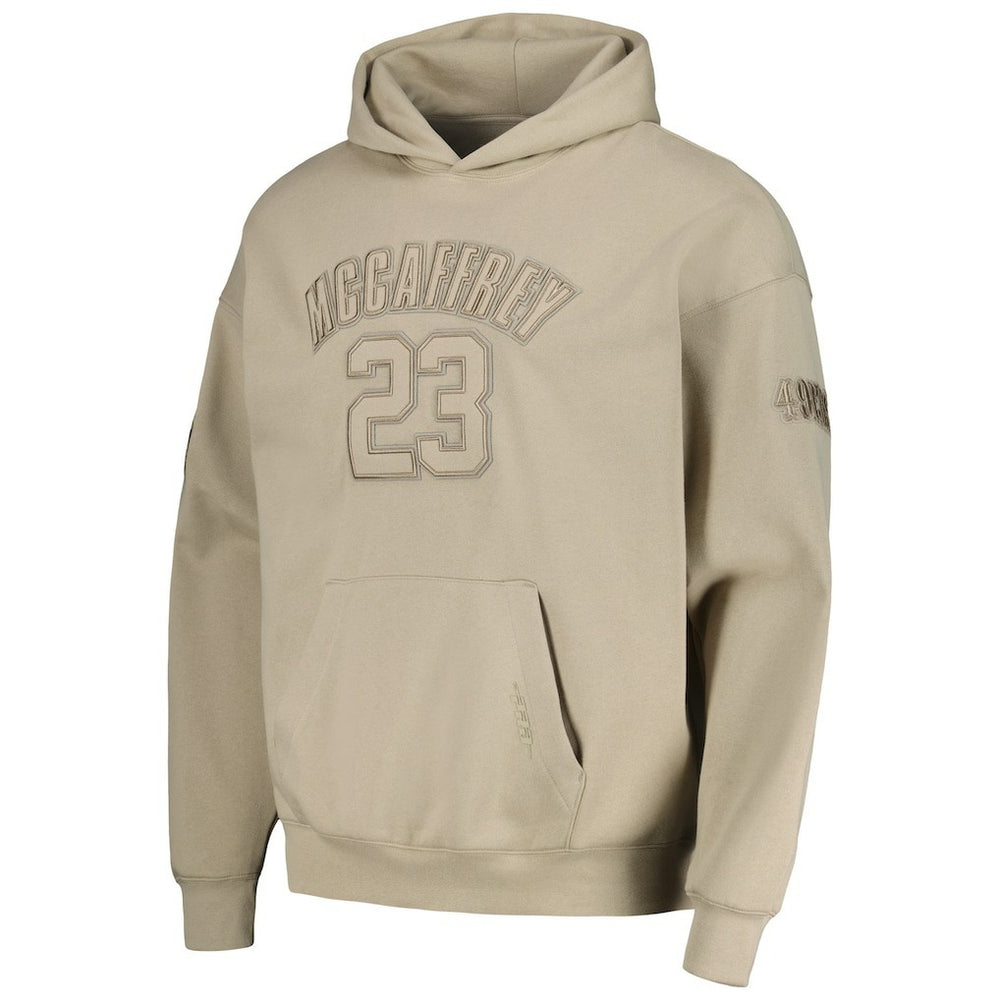Christian McCaffrey San Francisco 49ers Pro Standard Player Name & Number Pullover Hoodie - Tan Hoodies